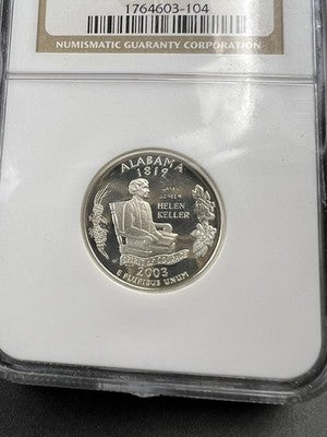 2003 S 25c Alabama State Statehood Quarter Silver PF69 UCAM NGC #104