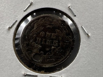 10c Seated Liberty Dime VF Details Graffiti "Minnie" Engraved