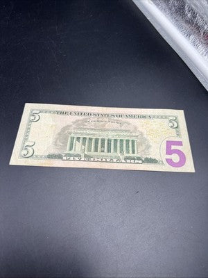 2013 $5 FRN Federal Reserve Note Fine Circ Low Serial #00005856