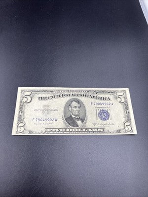 1953 B $5 Five Dollar Silver Certificate XF EF Extra Fine Circ #902