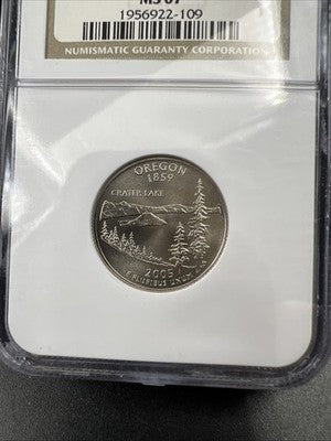 2005 D 25c Oregon State Statehood Quarter Coin NGC MS67 SMS #109