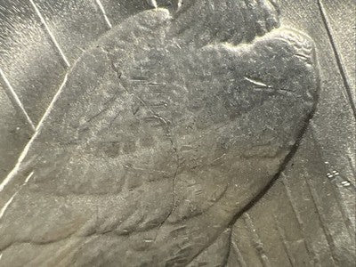 1923 P $1 Peace Silver Dollar Coin Reverse Lamination Error CH BU