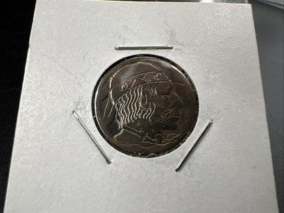 Hobo Buffalo Nickel Coin Modern Carving SKU#H