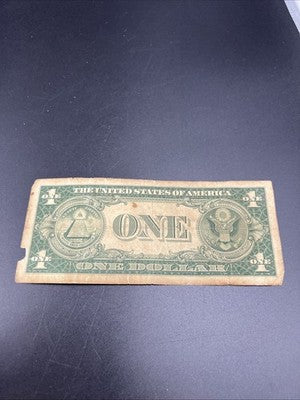 1935 A $1 North Africa Yellow Seal Silver Certificate Damaged Ugly Very Circ #10
