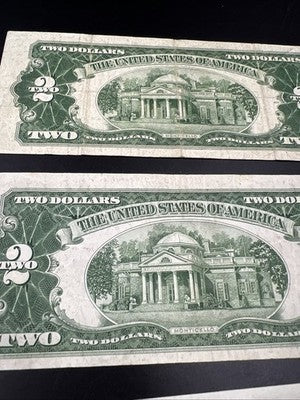 Two Dollar Bill Collector's 3 Note Lot 1953 USN Bills and 1976 FRN Bicentennial