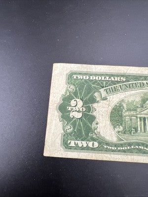 1928 D $2 USN United States Red Seal Note VG Very Good Circ Neat Serial #76