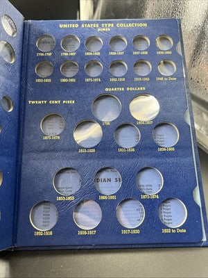 Empty United States Type Set Small Coins Whitman Album Used No Coins Empty