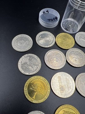 Lot of 20 $1 Casino Dollar Gaming Tokens Metal Circulated Conditions SKU#7544