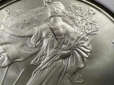 2000 1 Oz ASE American Silver Eagle Coin Incomplete Die Finishing Error UNC