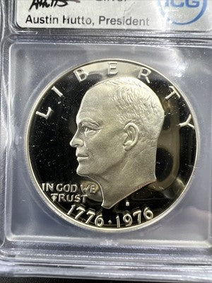1976 $1 Ike Eisenhower 40% silver Dollar Coin ICG PR69 DCAM #330