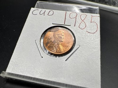 1985 P 1c Lincoln Memorial 1c Penny Coin Major Die Cud Error CH BU UNC RB sku#3