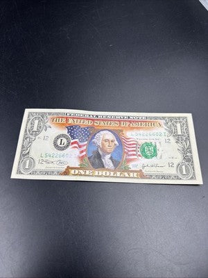 2003 $1 UNC FRN Colorized Washington Dollar Bill Choice Uncirculated #602