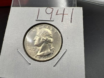 1941 P 25c Washington Silver Quarter CH AU SKU#A