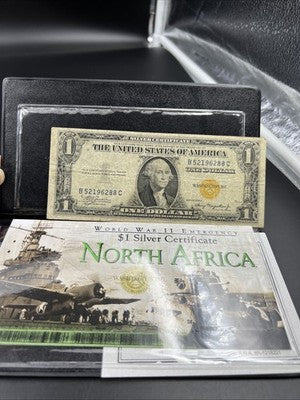 1935 A $1 North Africa Yellow Seal Silver Certificate CH VG Very Good Circ #288