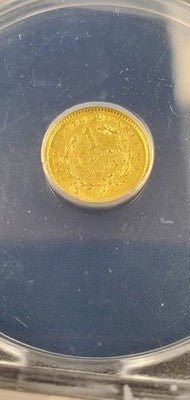1851 G$1 Liberty Head Gold Dollar Coin ANACS AU Details Damaged Bent Cleaned