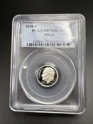 2010 S 10c Roosevelt Silver Proof Dime Coin PR70 DCAM #710 PCGS