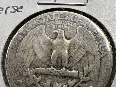 1941 25c Washington Silver Quarter Coin AG Very Circ Double Die Reverse Variety