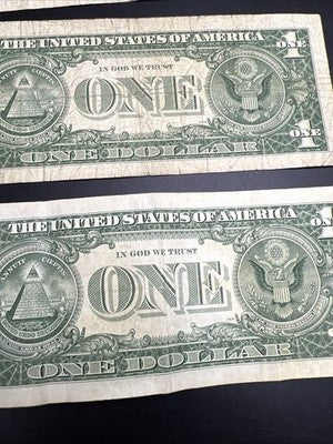Lot of 4 1957 $1 One Dollar US Silver Certificates Neat Serial Numbers #3399