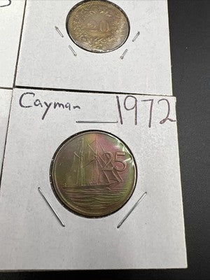 Lot of 4 Toner World Coins Canada Cayman Islands Philippines + Circulated