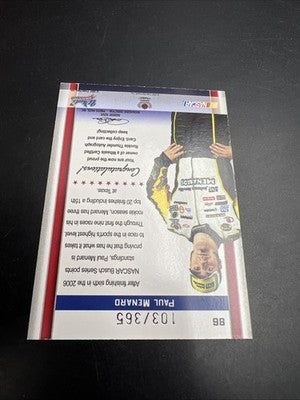 2007 Paul Menard NASCAR Rookie Card Rookie Thunder Signed
