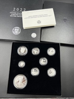 2022 Limited Edition US Silver Proof Set Complete w/ Box COA