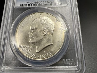 Bicentennial 1976 S $1 Ike Eisenhower 40% Silver Dollar Coin PCGS GEM MS66 #652