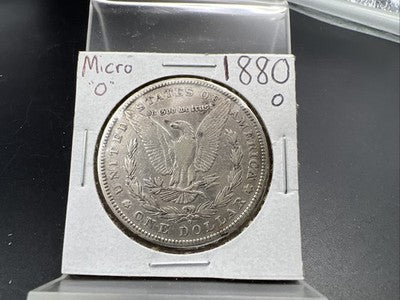 1880 O Micro o Morgan Silver Dollar Coin VF Details Circulated