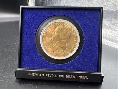 1975 American Revolution Bicentennial Paul Revere Bronze Medal in Case