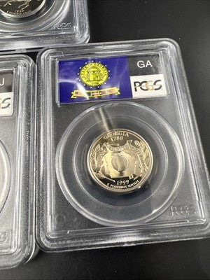 5 Coin 1999 S Proof State Quarters Set PCGS PR69 Georgia Delaware Conn NJ Penn