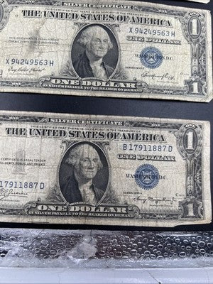Lot of 10 1935 $1 One Dollar Silver Certificate Blue Seal Notes G / VG Circ #887