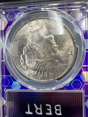 1923 P Peace Silver Dollar Coin PCGS MS64 CH BU UNC Purple holder Some Toning