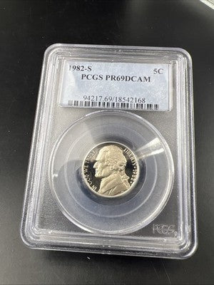 1982 S 5c Jefferson Proof Nickel Coin PR69 DCAM PCGS #68