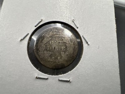 1876 10c Seated Liberty Dime Silver Coin About Good AG SKU#B