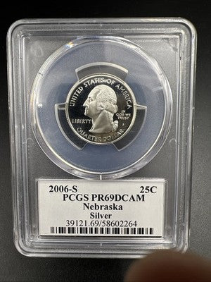 2006 S Nebraska State Statehood Silver Quarter Coin PCGS PR69 DCAM #264