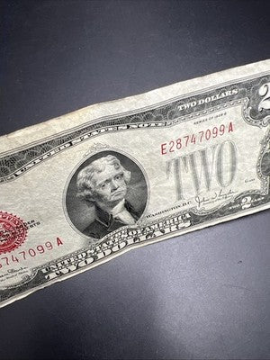 1928 G $2 USN United States Note Red Seal Fine Circulated #099