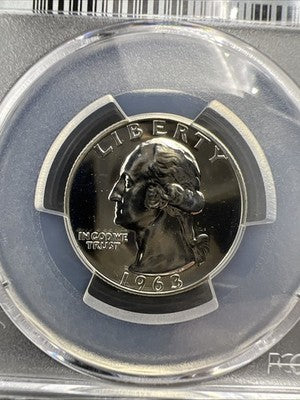 1963 25c Washington Silver Quarter Coin PR66 #63 PCGS