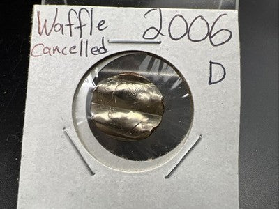 Waffled Cancelled 2006 D 10c Roosevelt Dime Coin SK#b