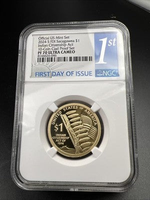 2024 S $1 Indian Citizenship Act Native Dollar Coin PF70 NGC