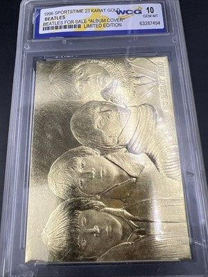 1996 Beatles Album Cover Gold Plated Collectors card in WCG case