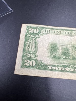 1934 $20 FRN Federal Reserve Note New York City District VG Very Good Circ