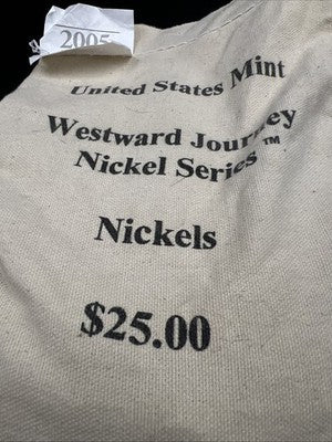 500 Coin BU U.S. Mint Bag 2005 P D Bison Westward Nickel Coins UNC