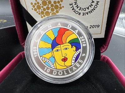 2019 1/2 Oz Silver Equality Coin Canada 10 Dollars Gem UNC Box & COA
