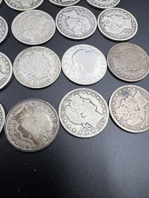 20 Coin Roll Barber 90% Silver Half Dollar Coins VG Very Good Conditions S#B