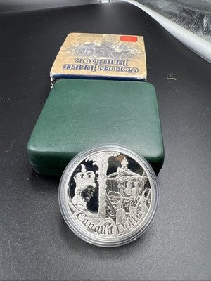 2002 Canada Sterling Proof Silver Dollar Coin Queen Elizabeth II 50 Anniversary