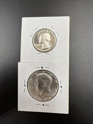 Bicentennial Collector's set 1976 S 40% Silver 25c & 50c Kennedy Half Dollar