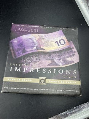 1986-2001 Lasting Impressions Collector's Set- Two Canada $10 Bank Notes