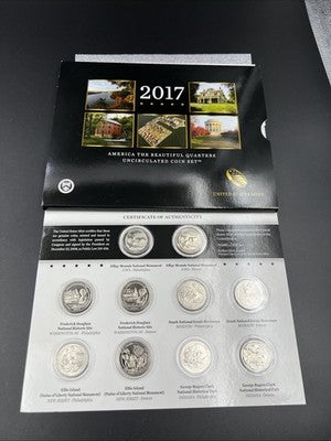 2017 P and D America the Beautiful BU Quarters 10 ATB Park Coin Set Mint Pack