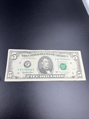 1995 $5 FRN Federal Reserve Note VF Very Fine Circ #082
