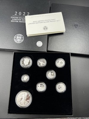 2022 Limited Edition US Silver Proof Set Complete w/ Box COA