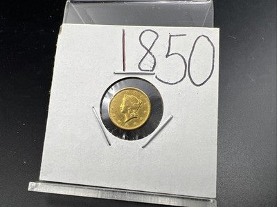 1850 Liberty Head Type I Gold Dollar $1 Choice VF Very Fine Circ